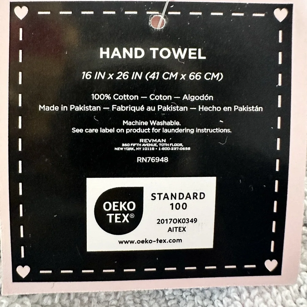 Betsey Johnson Pink Leopard Gradient Hand Towel 16x26 Cotton Bathroom NWT